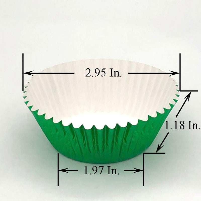 Huaswan Bold Green Foil Cupcake Liners Standard Paper Baking Cups for Party, Birthday and More, 120-Count - Image 2